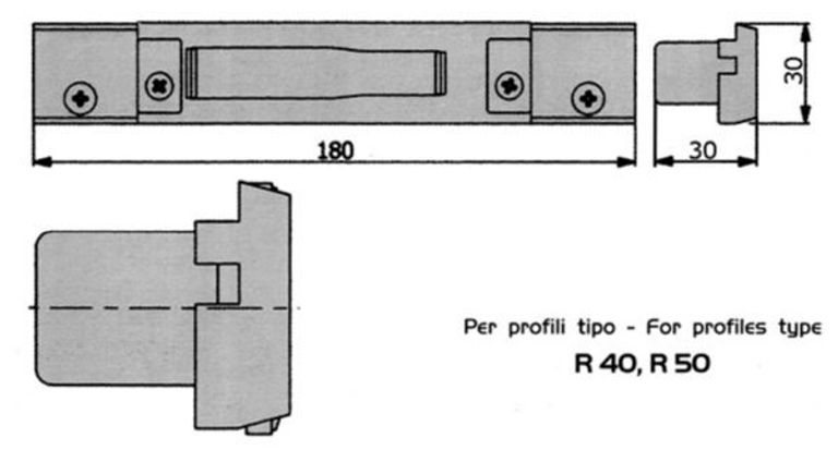Incontro in acciaio inox 02894X PER DEVIATORI (R40 - R50)