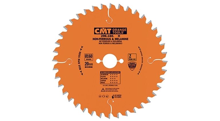 Lama circolare per materiali non ferrosi e plastici D.160 HW Mod.296.Orange PER PVC, LAMINATI E MAT. NON FERROSI