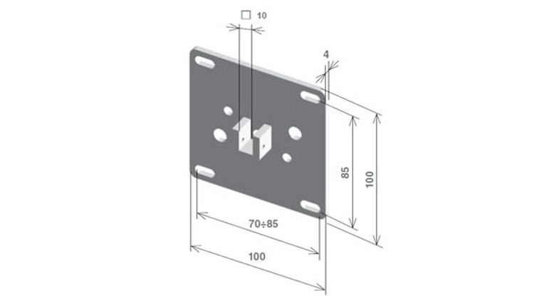 Supporto con sella Q.10mm per motore tubolare 