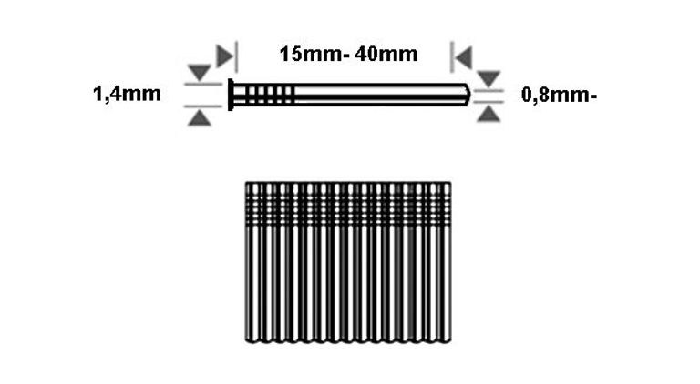 Spilli D.0,8mm con testa Mod.MINI TIP S 
