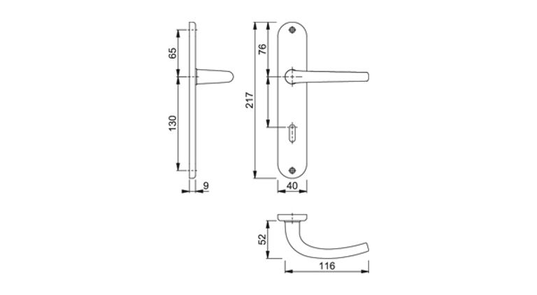 SEATTLE maniglia con placca alluminio (SP.40-50)