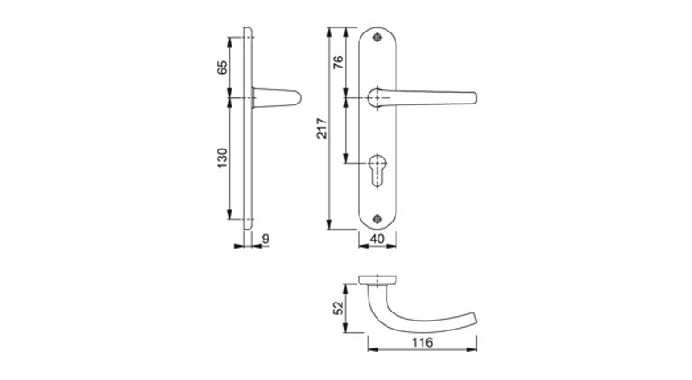 SEATTLE maniglia con placca alluminio (SP.40-50)