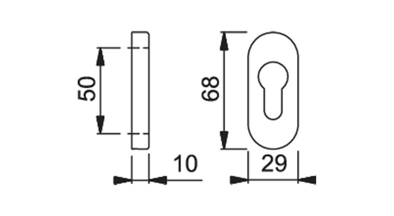 Bocchetta ovale inox E30PS 