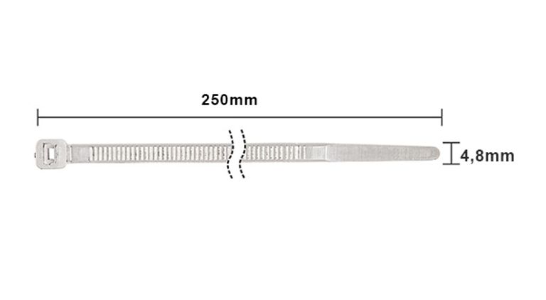 Fascette di cablaggio in nylon bianco-naturale Mod.JK04 