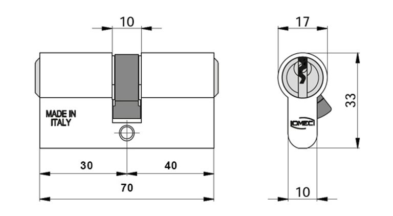 Cilindro sagomato alluminio Mod.120 