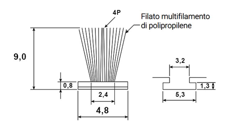 Guarnizione a spazzola senza pinna  (2A823288001) (4x175m)
