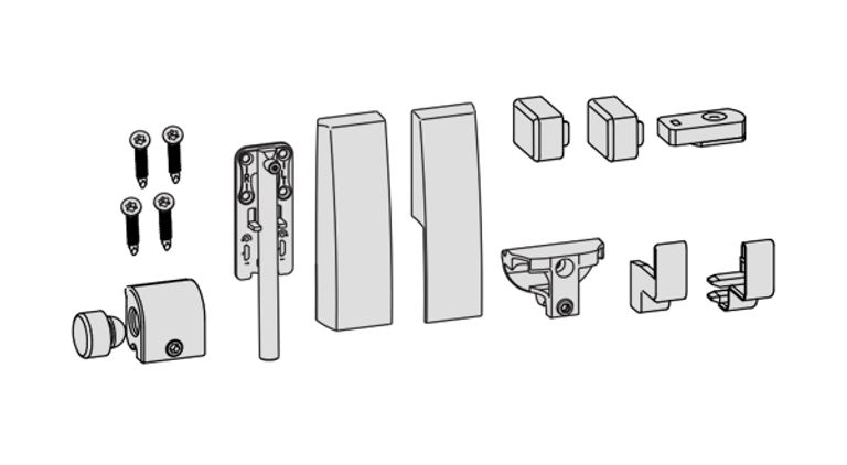 Set accessori con rinforzzi laterali per ribalta scorrevole GS1000 Mod.9775 