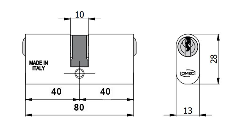 Cilindro ovale alluminio Mod.140 
