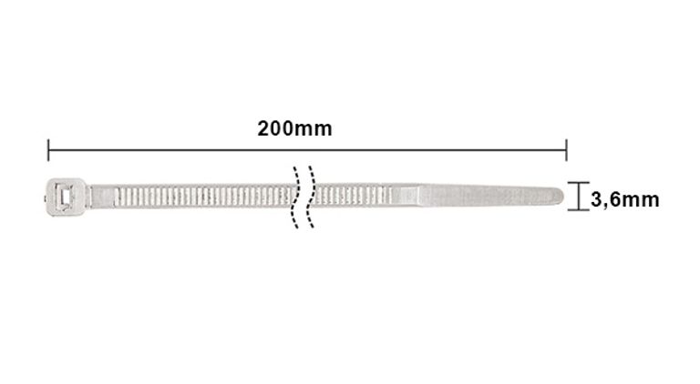 Fascette di cablaggio in nylon bianco-naturale Mod.JK04 