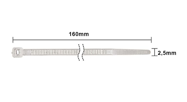 Fascette di cablaggio in nylon bianco-naturale Mod.JK04 