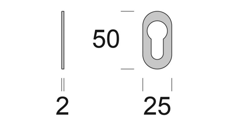 Bocchetta ovale minimal mm.50x25 Mod.KATA/VELA 