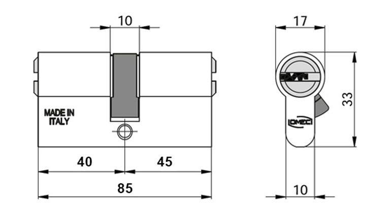 Cilindro sagomato alluminio Mod.220 