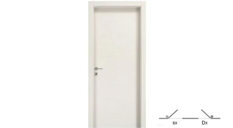 Porta NATURA cieca telaio sp.12,5mm bianco matrix (ACC. CROMO SAT.)
