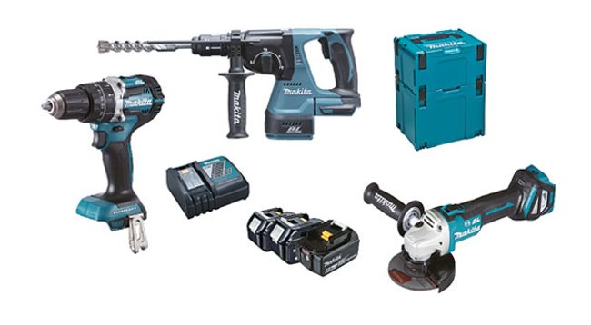 Combo kit 3 utensili MAKITA a batteria 18V Mod.DLX3119TJ (disp.fino esaur. scorte)