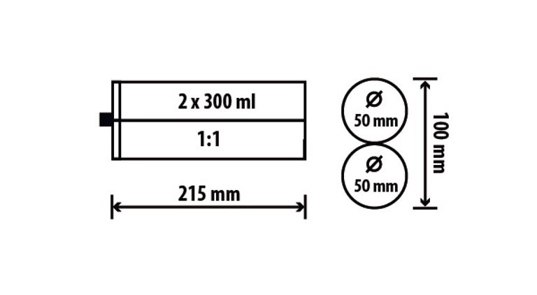 Pistola coassiale per adesivi bicomponenti ml.600 Mod.COX® 10073 