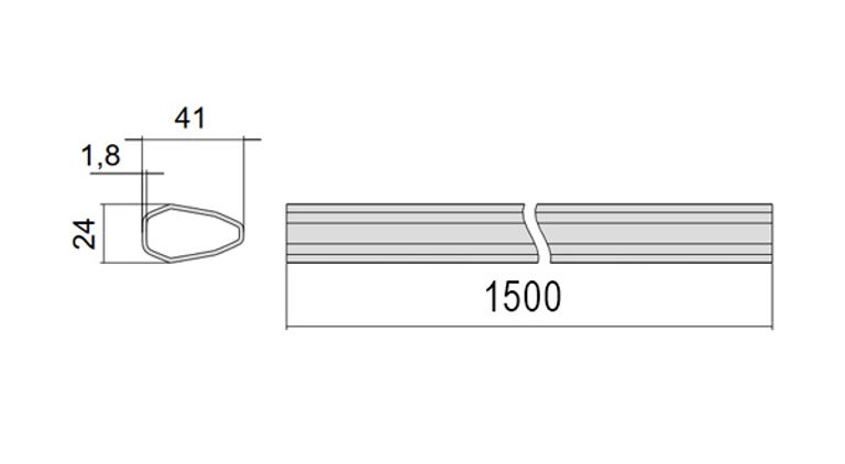 Barra orizzontale per antipanico ALPHA Mod.07A07 