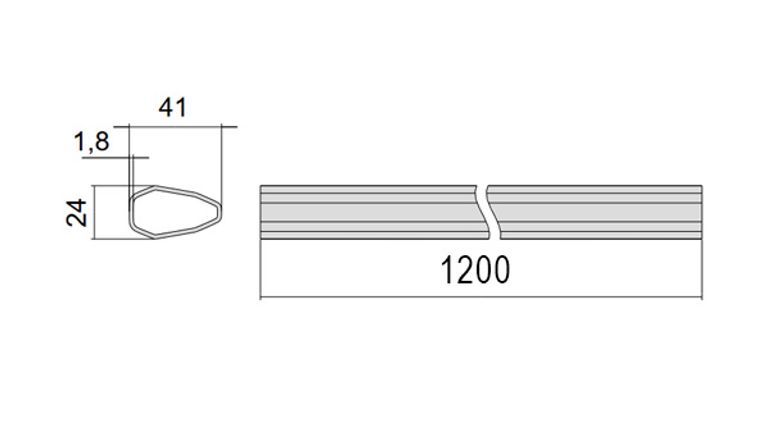 Barra orizzontale per antipanico ALPHA Mod.07A07 
