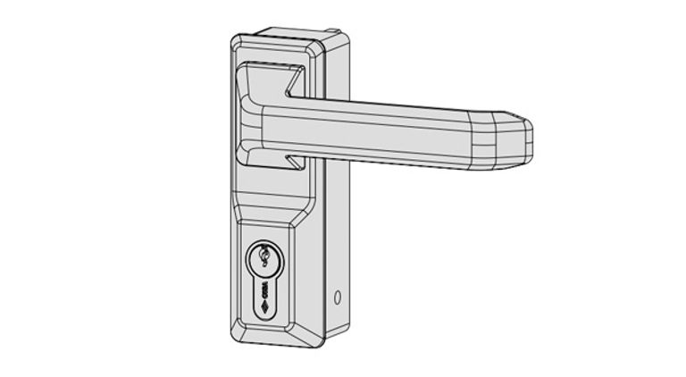 Maniglia con placca e cilindro per antipanico ALPHA Mod.07A78.38 
