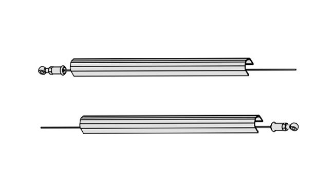 Kit aste con cavi flessibili per antipanico ALPHA Mod.07A63.0C 